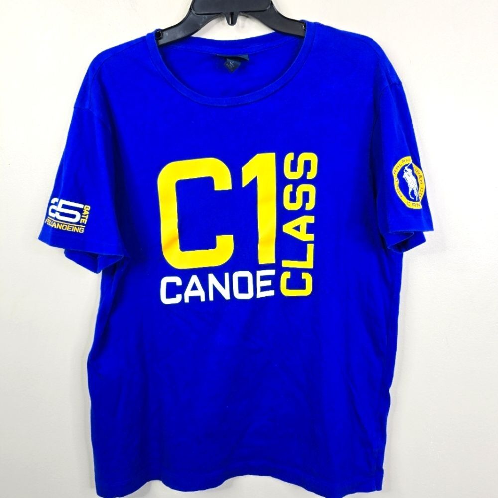 Vintage Polo Ralph Lauren C1 Canoe Class Double Sided Custom Fit Tee Large